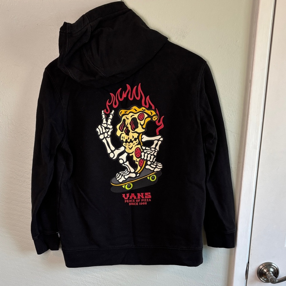 Bundle 2 for $30! Vans Black Hoodie with Red & White Flame Logo Kids L